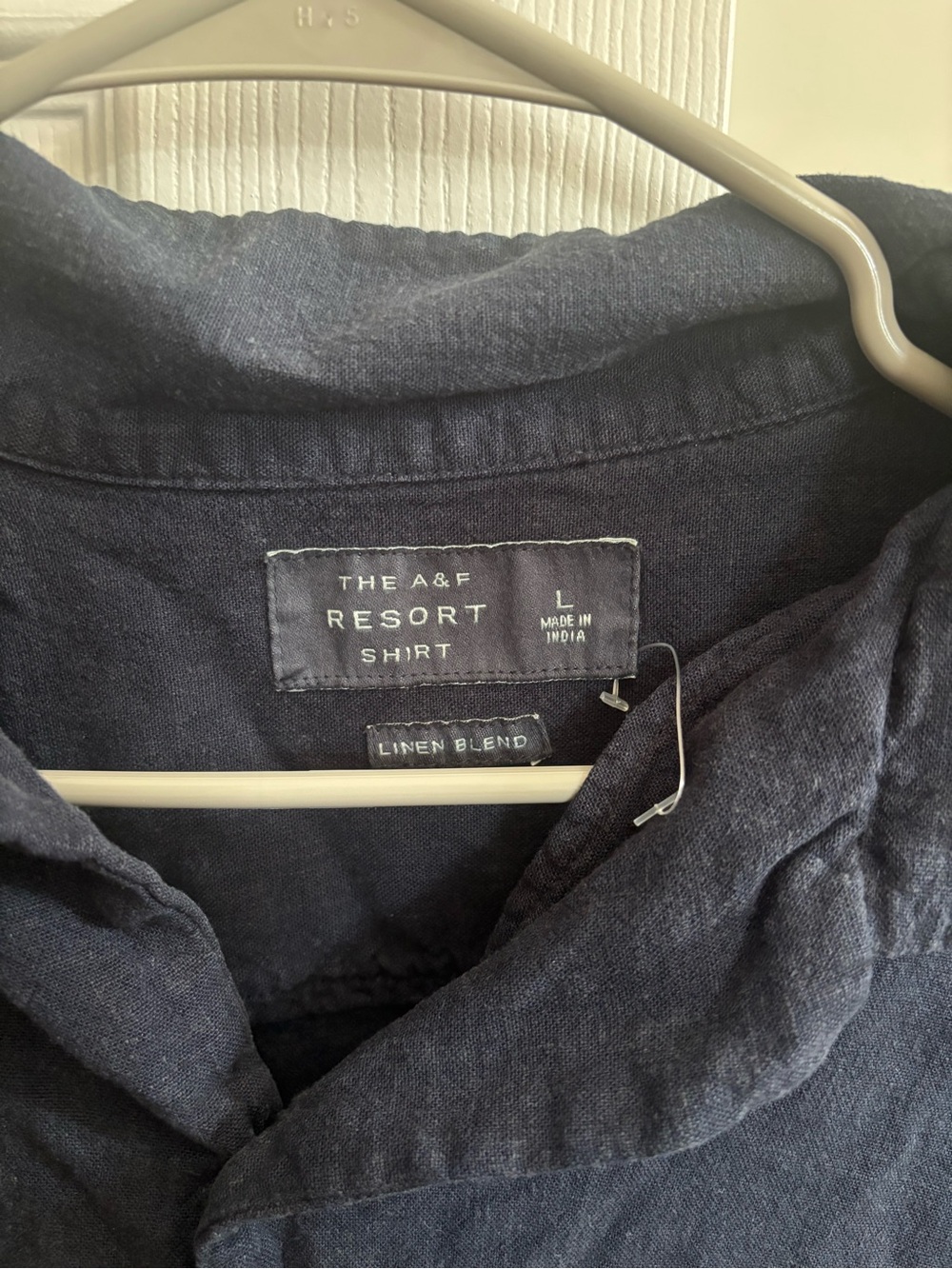 Abercrombie & Fitch Men's Resort Linen Blend Button-Down Shirt - Navy